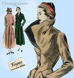 Vogue Couturier 490: 1940s Rare Designer Coat Size 34 B Vintage Sewing Pattern