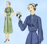 Vogue 7035: 1950s Rare Misses Tucked Dress Size 32 Bust Vintage Sewing Pattern