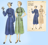 Vogue 7035: 1950s Rare Misses Tucked Dress Size 32 Bust Vintage Sewing Pattern