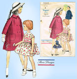 Vogue 5203: 1950s Cute Little Girls Dress & Coat Size 8 Vintage Sewing Pattern