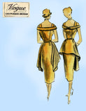 Vogue Couturier 626: 1950s Misses Cocktail Dress Sz 36 B Vintage Sewing Pattern