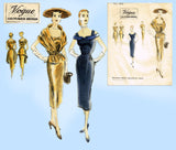 Vogue Couturier 626: 1950s Misses Cocktail Dress Sz 36 B Vintage Sewing Pattern