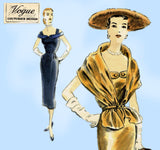 Vogue Couturier 626: 1950s Misses Cocktail Dress Sz 36 B Vintage Sewing Pattern