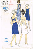 Vogue 6478: 1960s Glamorous Backless Sun Dress Size 36 B Vintage Sewing Pattern