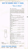 Vogue 6478: 1960s Glamorous Backless Sun Dress Size 36 B Vintage Sewing Pattern