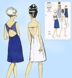 Vogue 6478: 1960s Glamorous Backless Sun Dress Size 36 B Vintage Sewing Pattern