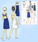 Vogue 6478: 1960s Glamorous Backless Sun Dress Size 36 B Vintage Sewing Pattern