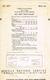 1940s Vintage Vogue Sewing Pattern 6577 Misses Easy Skirt