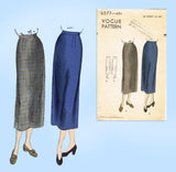 1940s Vintage Vogue Sewing Pattern 6577 Misses Easy Skirt