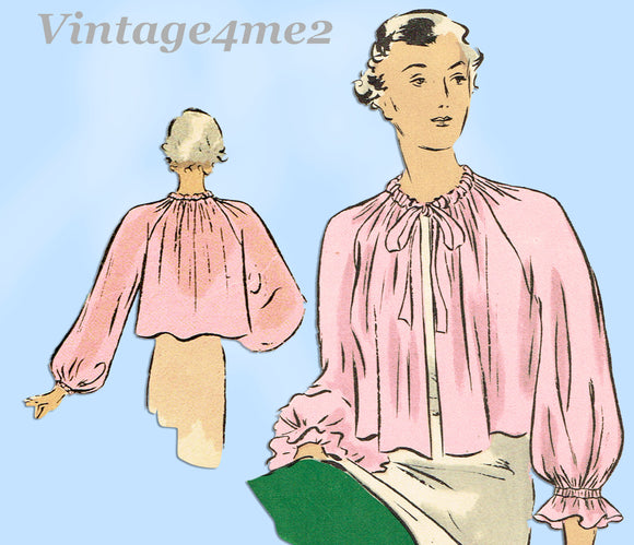 Vogue 7177: 1930s Charming Misses Bedjacket Sz Medium Vintage Sewing Pattern
