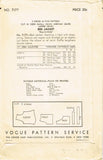 Vogue 7177: 1930s Charming Misses Bedjacket Sz Medium Vintage Sewing Pattern