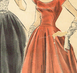 Vogue 7200: 1950s Stunning Misses Evening Gown Sz 32 Bust Vintage Sewing Pattern