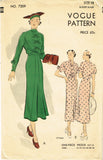 Vogue 7209: 1930s Stunning Women's Street Dress Size 36 B Vintage Sewing Pattern