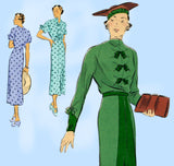 Vogue 7209: 1930s Stunning Women's Street Dress Size 36 B Vintage Sewing Pattern