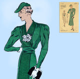 Vogue 7363: 1930s Stunning Women's Street Dress Size 34 B Vintage Sewing Pattern