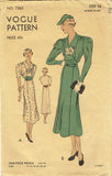 Vogue 7363: 1930s Stunning Women's Street Dress Size 34 B Vintage Sewing Pattern
