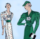 Vogue 7363: 1930s Stunning Women's Street Dress Size 34 B Vintage Sewing Pattern