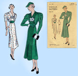 Vogue 7363: 1930s Stunning Women's Street Dress Size 34 B Vintage Sewing Pattern