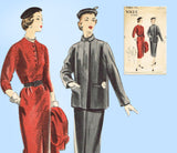 Vogue 7486: 1950s Uncut Misses Dress & Coat Sz 32 B Vintage Sewing Pattern