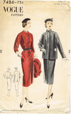 Vogue 7486: 1950s Uncut Misses Dress & Coat Sz 32 B Vintage Sewing Pattern