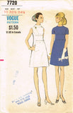 1960s Original Vintage Vogue Sewing Pattern 7720 Misses Mod Dress Size 32.5 Bust