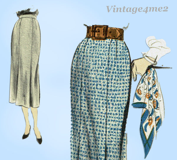 Vogue 8207: 1950s Uncut Misses Skirt Sz 24 Waist Vintage Sewing Pattern
