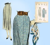 Vogue 8207: 1950s Uncut Misses Skirt Sz 24 Waist Vintage Sewing Pattern
