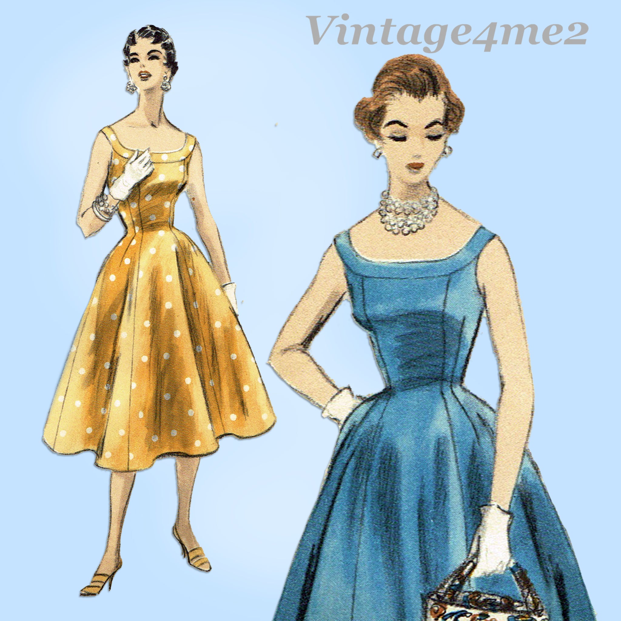 Vogue 8328: 1950s Misses Party Dress Size 30 B Vintage Sewing Pattern – Vintage4me2