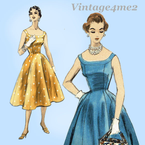 Vogue 8328: 1950s Misses Princess Cut Party Dress Sz 30 B Vintage Sewing Pattern
