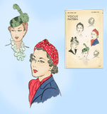Vogue 8426: 1930s Misses Turban and Hat Set Sz 23" Head Vintage Sewing Pattern