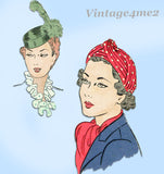 Vogue 8426: 1930s Misses Turban and Hat Set Sz 23" Head Vintage Sewing Pattern