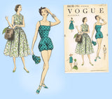 Vogue 8618: 1950s Rare Misses Playsuit Wardrobe Size 30 B Vintage Sewing Pattern
