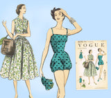 Vogue 8618: 1950s Rare Misses Playsuit Wardrobe Size 30 B Vintage Sewing Pattern