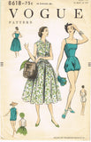 Vogue 8618: 1950s Rare Misses Playsuit Wardrobe Size 30 B Vintage Sewing Pattern