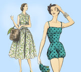 Vogue 8618: 1950s Rare Misses Playsuit Wardrobe Size 30 B Vintage Sewing Pattern