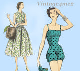Vogue 8618: 1950s Rare Misses Playsuit Wardrobe Size 30 B Vintage Sewing Pattern