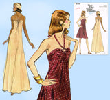 Vogue 8724: 1970s Very Easy Vogue Sexy Disco Dress Sz 10 Vintage Sewing Pattern