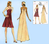 Vogue 8724: 1970s Very Easy Vogue Sexy Disco Dress Sz 10 Vintage Sewing Pattern