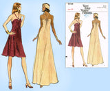 Vogue 8724: 1970s Very Easy Vogue Sexy Disco Dress Sz 10 Vintage Sewing Pattern
