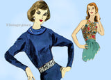 Vogue 9857: 1950s Easy Misses Blouse Set Size 34 Bust Vintage Sewing Pattern