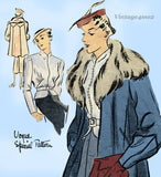 Vogue S-3911: 1930s Misses Suit w Fur Trim Coat Size 36 B Vintage Sewing Pattern