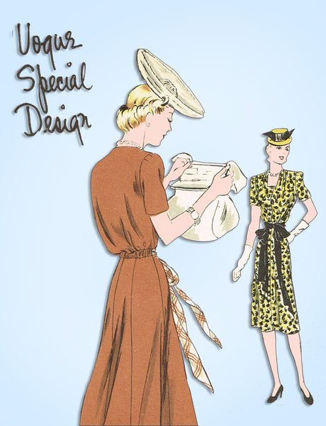 1930s Vintage Vogue Special Design Sewing Pattern S-4226 Uncut Misses Dress 32 B - Vintage4me2