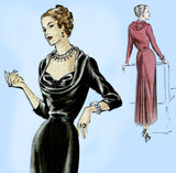 Vogue S-4896: 1940s Glamorous Misses Cocktail Dress 34 B Vintage Sewing Pattern