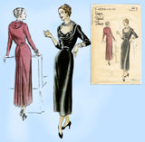 Vogue S-4896: 1940s Glamorous Misses Cocktail Dress 34 B Vintage Sewing Pattern