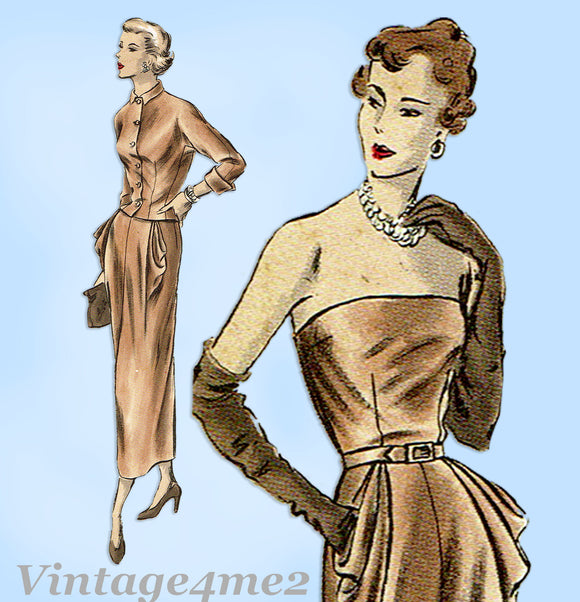 Vogue S-4937: 1904s Glamorous Misses Cocktail Dress 34 B Vintage Sewing Pattern