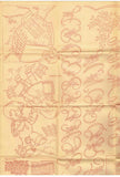 1940s Workbasket Embroidery Transfer #80 Uncut School House Kids Potholders