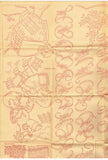 1940s Workbasket Embroidery Transfer #80 Uncut School House Kids Potholders