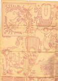 1940s Workbasket Embroidery Transfer #88 Uncut Farmer Couple Tea Towels & More