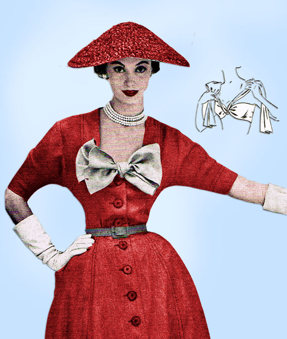 1950s Vintage Woman's Day Sewing Pattern 5057 Uncut Misses Dress 34 B ...