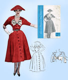 1950s Vintage Woman's Day Sewing Pattern 5057 Uncut Misses Street Dress Sz 34 B